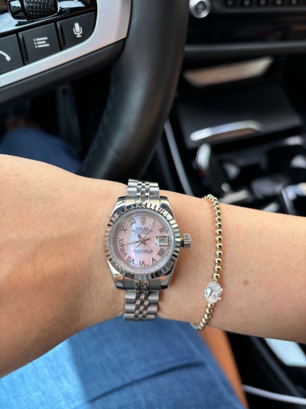 Datejust Women’s Stainless Steel Watch with Pink Dial